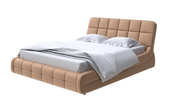 Кровать двуспальная Corso-6 140x200, Экокожа (Бронзовый перламутр) в Перми - изображение