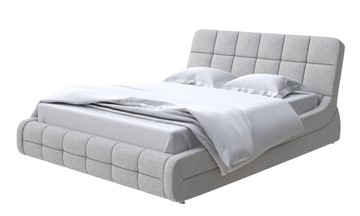 Кровать двуспальная Corso-6 140x200, Искусственная шерсть (Лама Светло-серый) в Перми