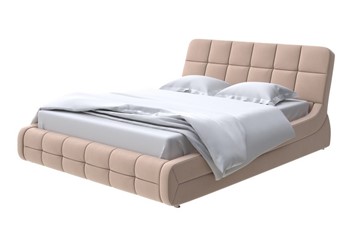 Кровать в спальню Corso-6 140x200, Велюр (Forest 730 Миндальный) в Перми