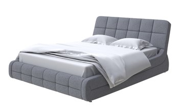 Кровать 2-спальная Corso-6 140x200, Искусственная шерсть (Лама Темно-серый) в Перми