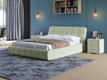 Кровать двуспальная Corso-6 160х200, Экокожа (Зеленое яблоко) в Перми