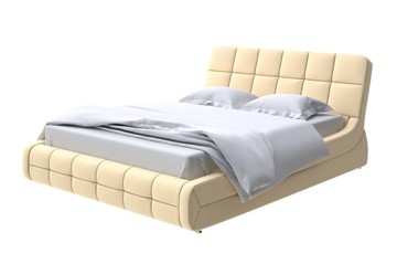 Спальная кровать Corso-6 200х200, Экокожа (Айвори) в Перми