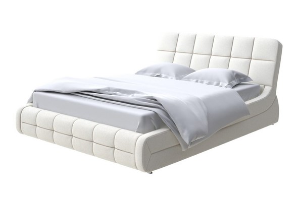 Двуспальная кровать Corso-6 200х200, Искусственная шерсть (Лама Лён) в Перми - изображение