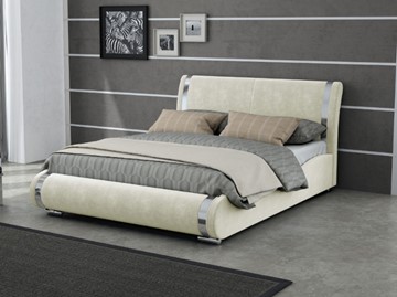 Двуспальная кровать Corso-8 160x200, Велюр (Лофти Лён) в Перми