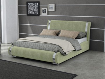 Спальная кровать Corso-8 160x200, Велюр (Лофти Олива) в Перми
