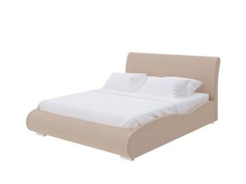 Спальная кровать Corso-8 Lite 140x200, Велюр (Forest 730 Миндальный) в Перми