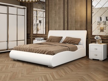 Кровать спальная Corso-8 Lite 160х200, Экокожа (Белый) в Перми