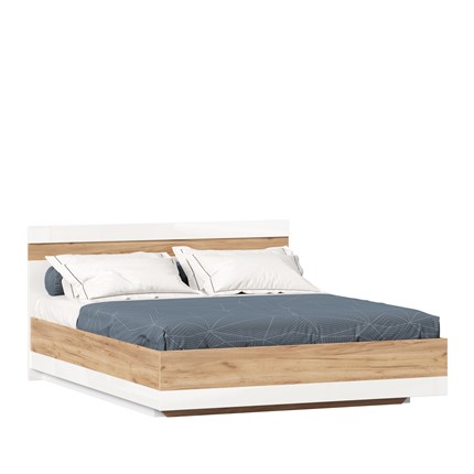 Двуспальная кровать Фиджи 1600 с подъемным механизмом ЛД 659.078, Дуб золотой/Белый в Перми - изображение