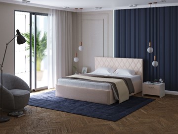 Кровать 2-спальная Fresco Plus 160х200, Велюр (Ultra Суфле) в Перми