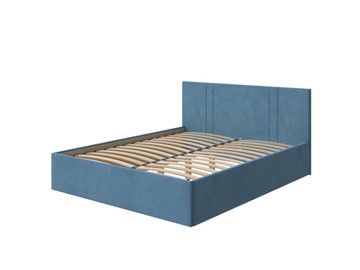Двуспальная кровать Helix Plus 160х200, Велюр (Monopoly Прованский синий (792)) в Перми