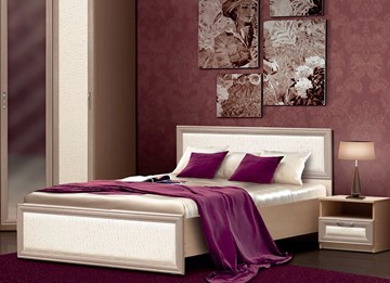 Кровать Камелия, 1600, шимо светлый/белый кожзам в Перми