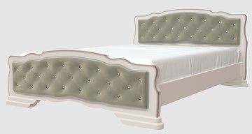 Кровать в спальню Карина-10 (Дуб Молочный, светлая обивка) 160х200 в Чайковском