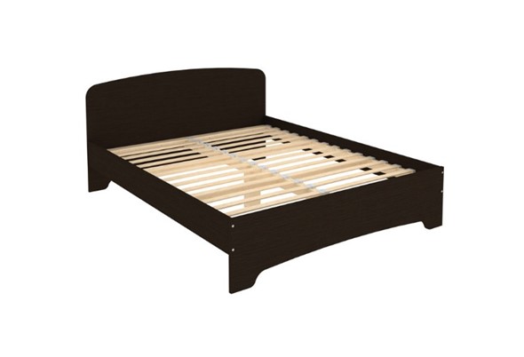 Кровать 2-спальная KМ16 с основанием, цвет Венге в Перми - изображение