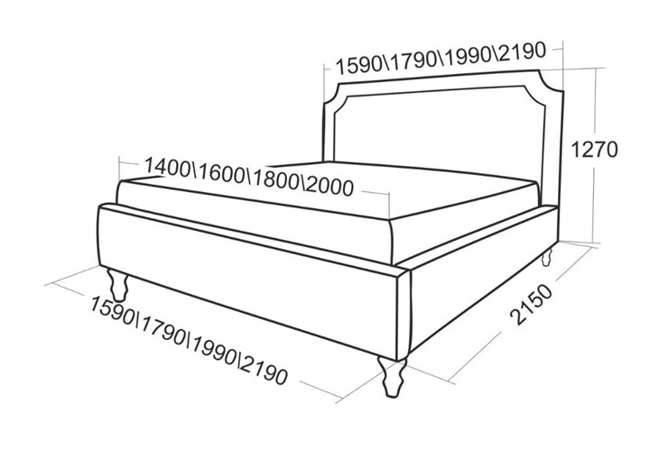 Кровать 2-спальная Леонардо 2190 в Перми - изображение 5