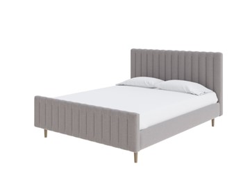Кровать спальная Madison 160x200, Искусственная шерсть (Лама Светло-серый) в Перми