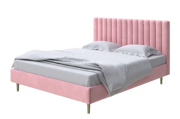Кровать 2-спальная Madison lite 140x200, Велюр (Casa Жемчужно-розовый) в Перми - изображение