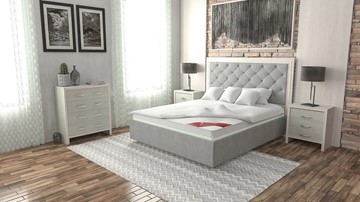 Кровать 2-спальная Манхэттен 160х200 (с основанием), высота спинки - 130 см в Перми - предосмотр 3