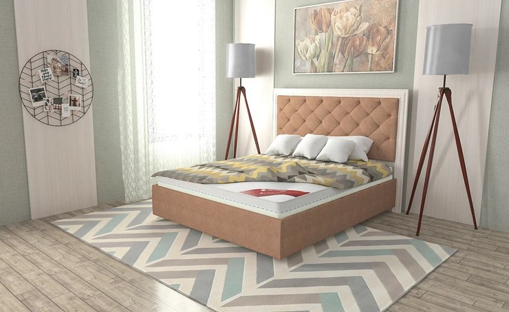 Кровать 2-спальная Манхэттен 180х200 (с основанием), с высотой спинки - 130 см в Перми - изображение 9