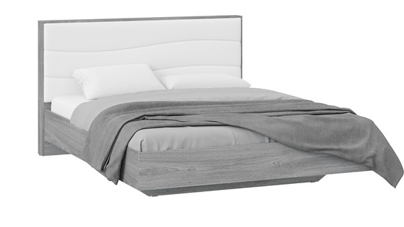 Кровать в спальню Миранда тип 1 (Дуб Гамильтон/Белый глянец) в Перми - изображение