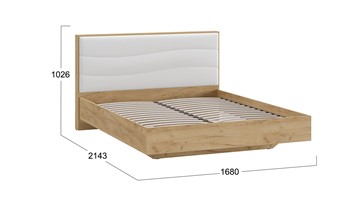 Двуспальная кровать Миранда тип 1 (Дуб крафт золотой/Белый глянец) в Березниках - предосмотр 1