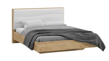 Двуспальная кровать Миранда тип 1 (Дуб крафт золотой/Белый глянец) в Березниках