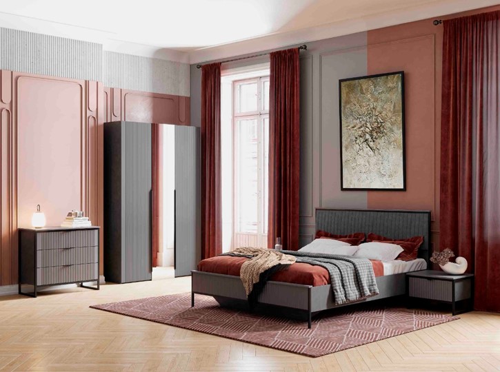 Кровать спальная Нора, 1600 (Металл бруклин/Графит) в Чайковском - изображение 2