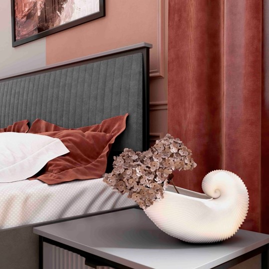 Кровать спальная Нора, 1600 (Металл бруклин/Графит) в Чайковском - изображение 3