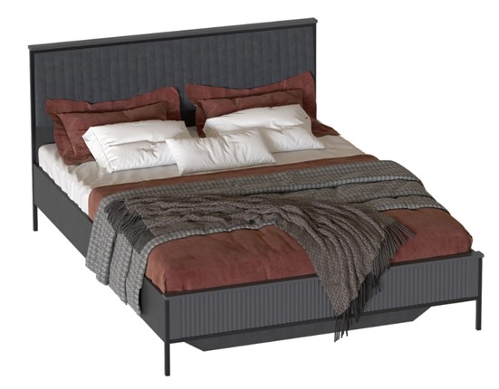 Кровать спальная Нора, 1600 (Металл бруклин/Графит) в Чайковском - изображение