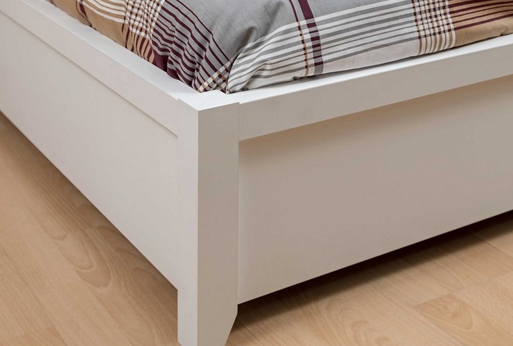 Двуспальная кровать Норвуд 32 с гибкими ламелями дерево, Белый-Орех шоколадный в Перми - изображение 3