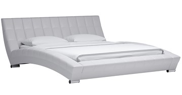 Спальная кровать Оливия 180 арт. Марика 483 к/з (белый) с основанием в Перми - предосмотр