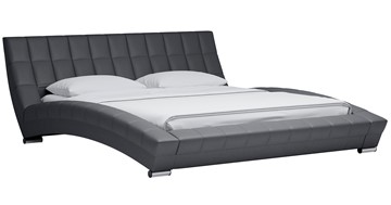 Двуспальная кровать Оливия 180 арт. Марика 485 к/з (серый) с основанием в Перми