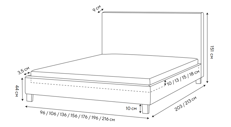 Кровать спальная Rhomby 160х200, Рогожка (Тетра Бежевый) в Чайковском - изображение 1