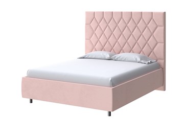 Кровать двуспальная Rhomby 200х200, Велюр (Ultra Розовый мусс) в Перми
