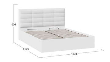 Двуспальная кровать с подъемным механизмом Агата тип 1 (Белый) в Перми - предосмотр 3