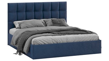 2-спальная кровать с подъемным механизмом Эмбер (Микровелюр Wellmart Blue) в Березниках