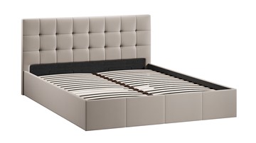 Кровать 2-спальная с подъемным механизмом Эмма с заглушиной (Велюр Confetti Smoke) в Перми
