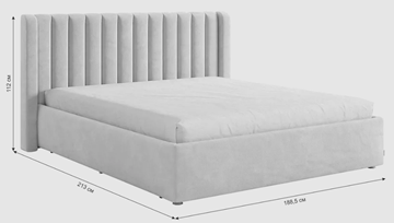 Двуспальная кровать с основанием Ева (галька (велюр)) в Перми - предосмотр 3