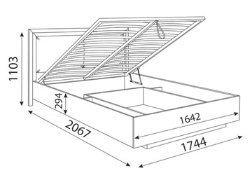 Кровать спальная с подъемным механизмом Глэдис М33 (Дуб золотой) в Перми - предосмотр 1