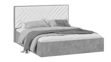 Кровать 2-спальная с подъемным механизмом Хилтон Тип 1 без заглушины (Ателье светлый/Белый) в Перми
