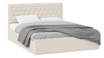 Двуспальная кровать с подъемным механизмом Порто (Велюр Confetti Cream) без заглушины в Перми - предосмотр