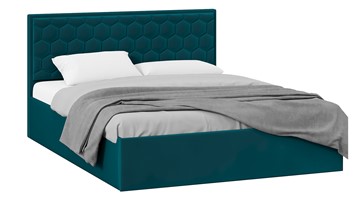 Двуспальная кровать с подъемным механизмом Порто (Велюр Confetti Izumrud) без заглушины в Березниках