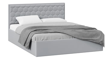 Кровать в спальню с подъемным механизмом Порто (Велюр Confetti Silver) без заглушины в Березниках