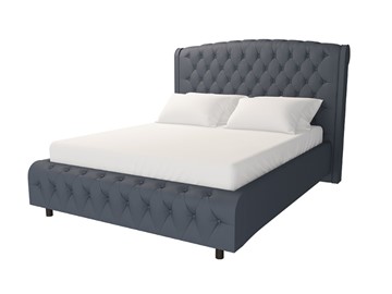 Кровать в спальню Salvatore Grand 160x200, Экокожа (Темно-серый) в Перми