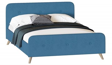 Кровать 2-спальная Сиерра 1600 (с подъемным механизмом и коробом) Аура голубой в Перми
