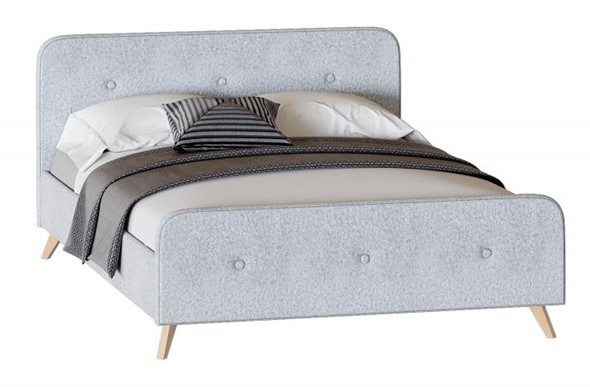 Кровать спальная Сиерра 1600 (с подъемным механизмом и коробом) Аура серый в Перми - изображение