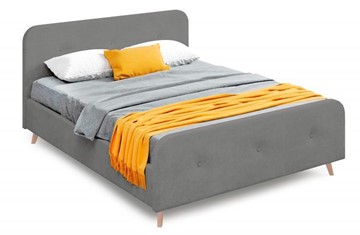 Двуспальная кровать Мебельград Сиерра 1600 (с подъемным механизмом и коробом) Торонто серый в Перми