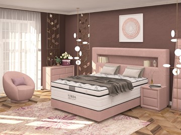 Кровать спальная Smart/Podium M 160х200, Флок (Велсофт Винтажный розовый) в Березниках