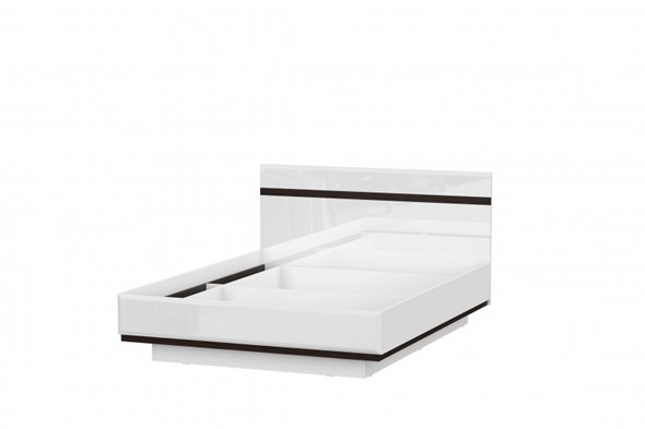 Кровать Соло универсальная 1,6х2,0, белый/белый глянец/венге в Перми - изображение