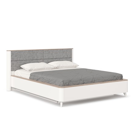 Двуспальная кровать Стефания 1600 с подъемным механизмом ЛД 413.140, Дуб Маувелла PR/Белый в Перми - изображение