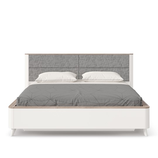 Двуспальная кровать Стефания 1600 с подъемным механизмом ЛД 413.140, Дуб Маувелла PR/Белый в Перми - изображение 1